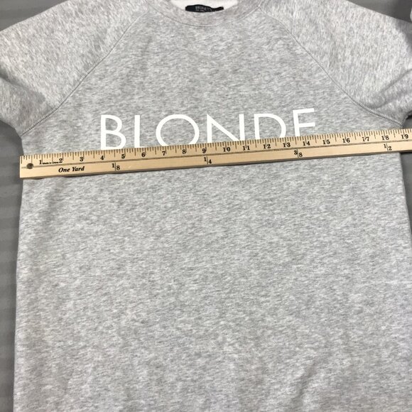 Brunette the Label Sweatshirt Womens XS/S Gray Blonde Graphic Pullover Crewneck - Picture 6 of 9